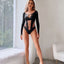 Zmysłowe Bodystocking z Długim Rękawem i Cyrkoniami