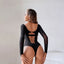Zmysłowe Bodystocking z Długim Rękawem i Cyrkoniami
