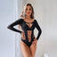 Zmysłowe Bodystocking z Długim Rękawem i Cyrkoniami