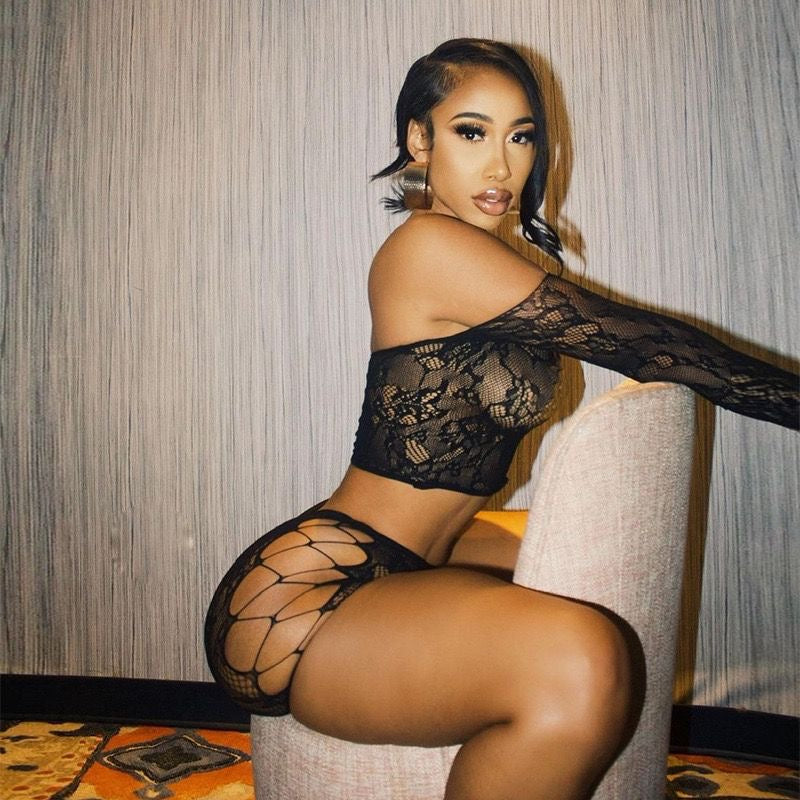 Zmysłowy Komplet Bodystocking z Wiązaniem