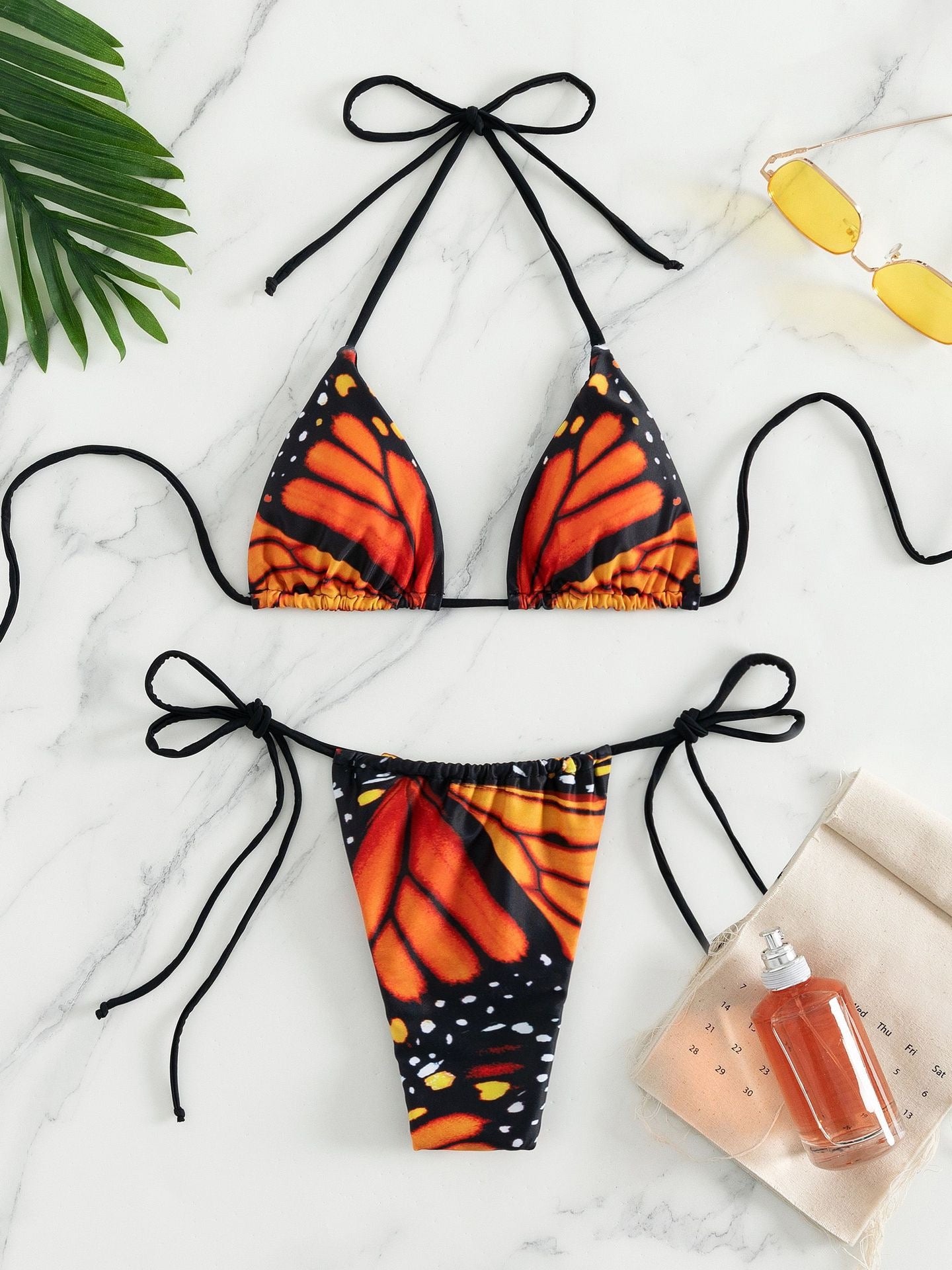 Dwuczęściowe bikini z motywem motyla