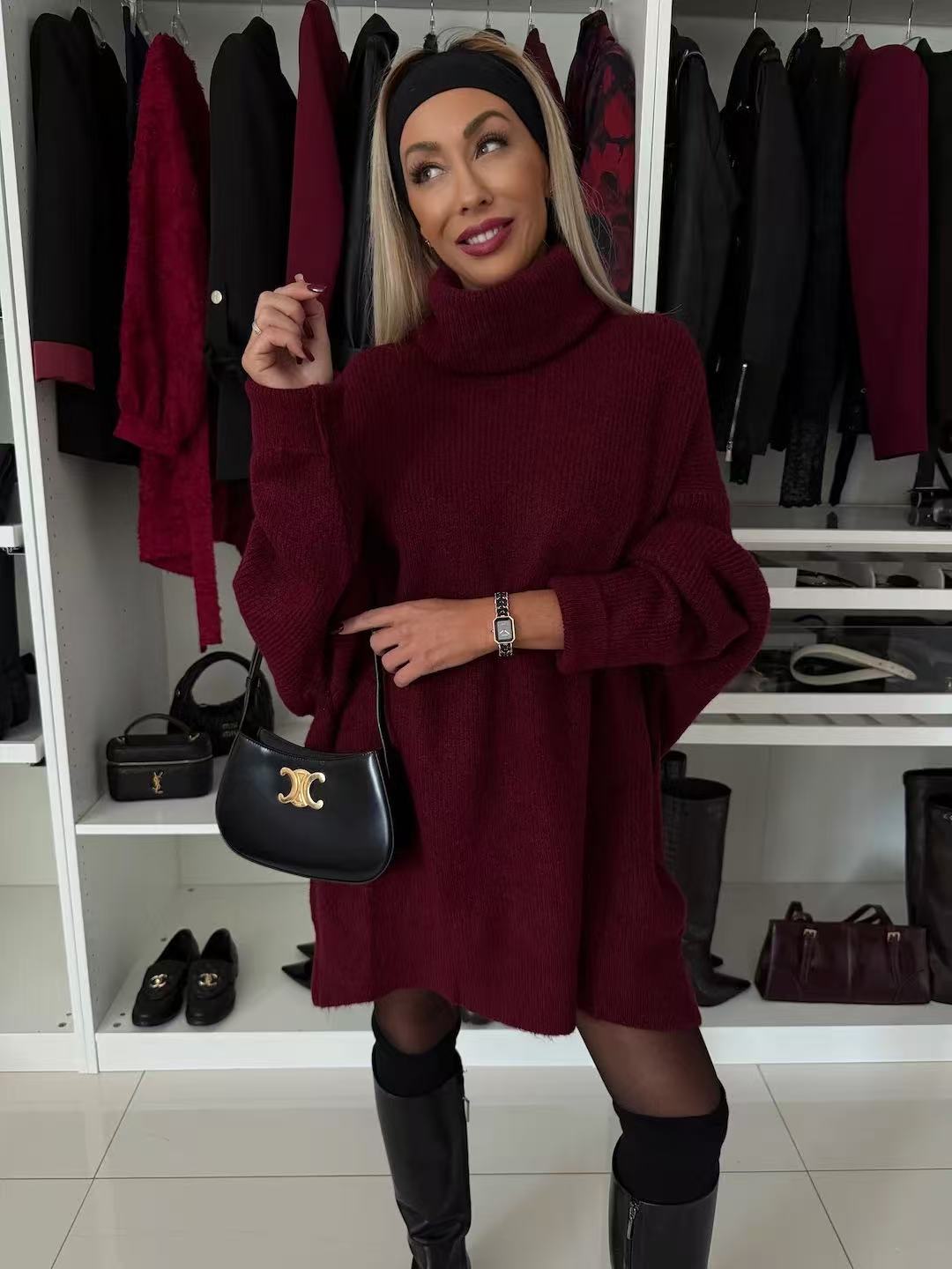 Sweter oversize z golfem – stylowy i przytulny fason na chłodne dni