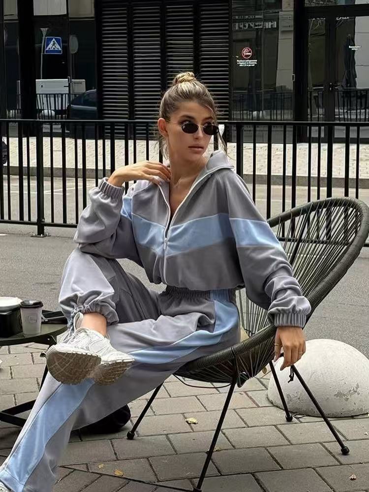 Damski komplet dresowy z zamkiem – zestaw sportowo-casual