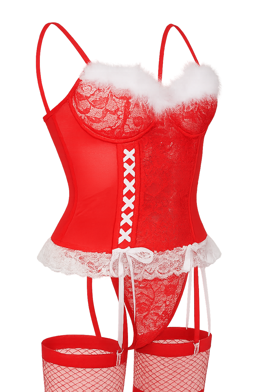 Świąteczny komplet bielizny Santa Lace