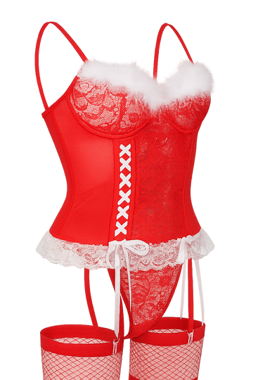 Świąteczny komplet bielizny Santa Lace
