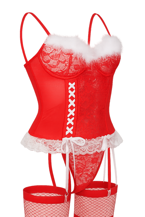 Świąteczny komplet bielizny Santa Lace