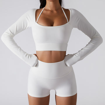 Elegancki top sportowy z długim rękawem