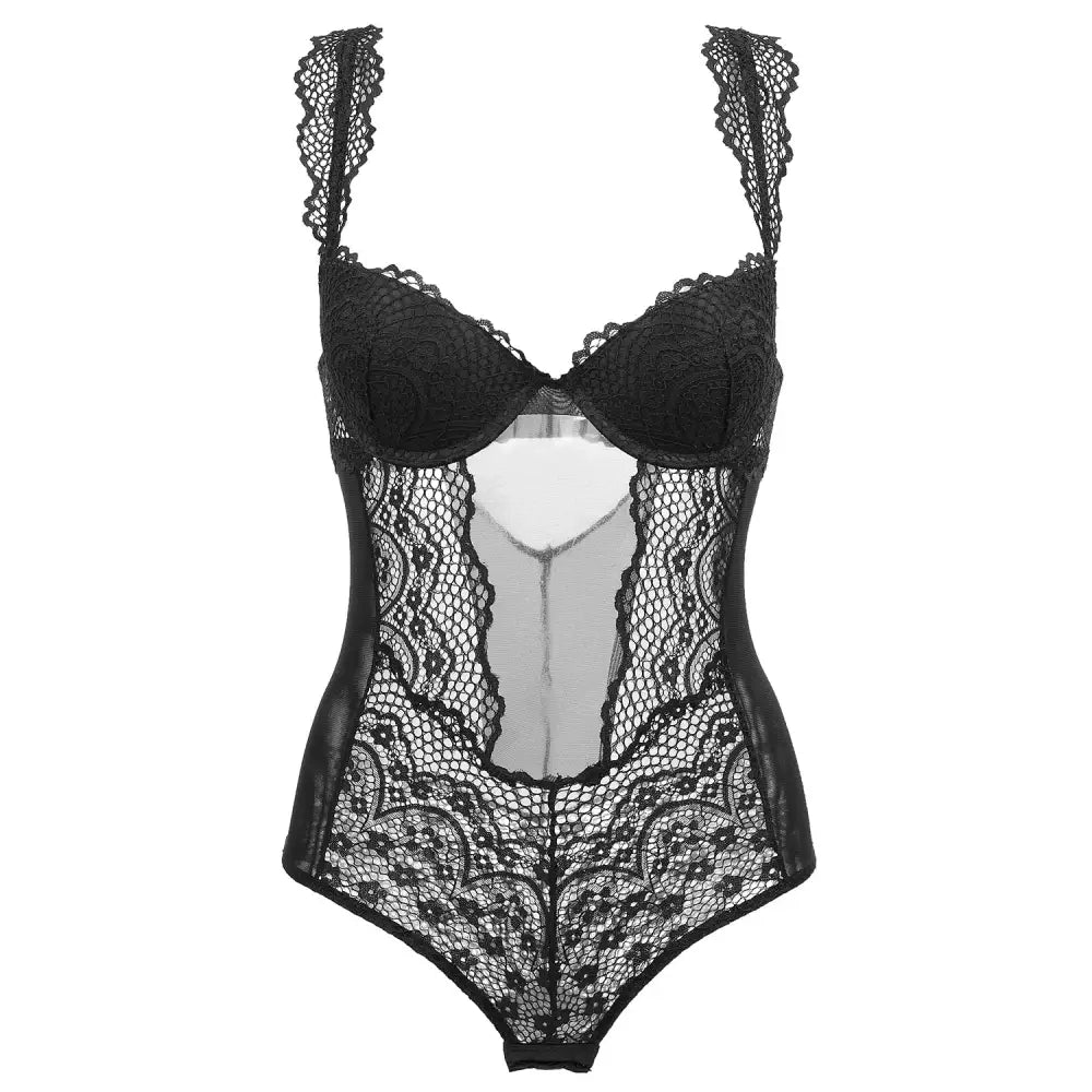 Koronkowe body - Czarny / L - Body