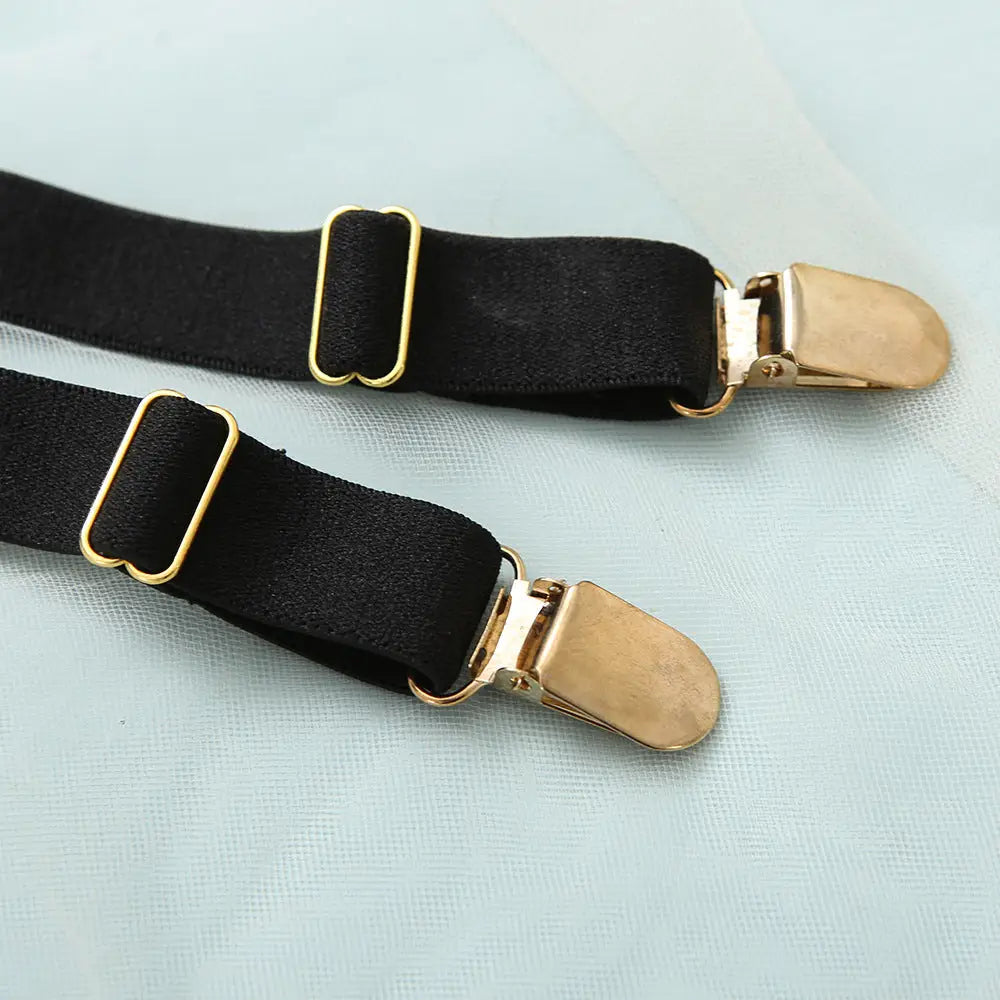 Zmysłowe czarne body z siateczką i łańcuszkami - Bielizna damska