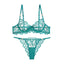 Zmysłowy Komplet Bielizny z Koronkowym Haftem w Liście - Green briefs suit / L - Bielizna damska