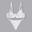 Zmysłowy Komplet Bielizny z Koronkowym Haftem w Liście - White briefs suit / L - Bielizna damska