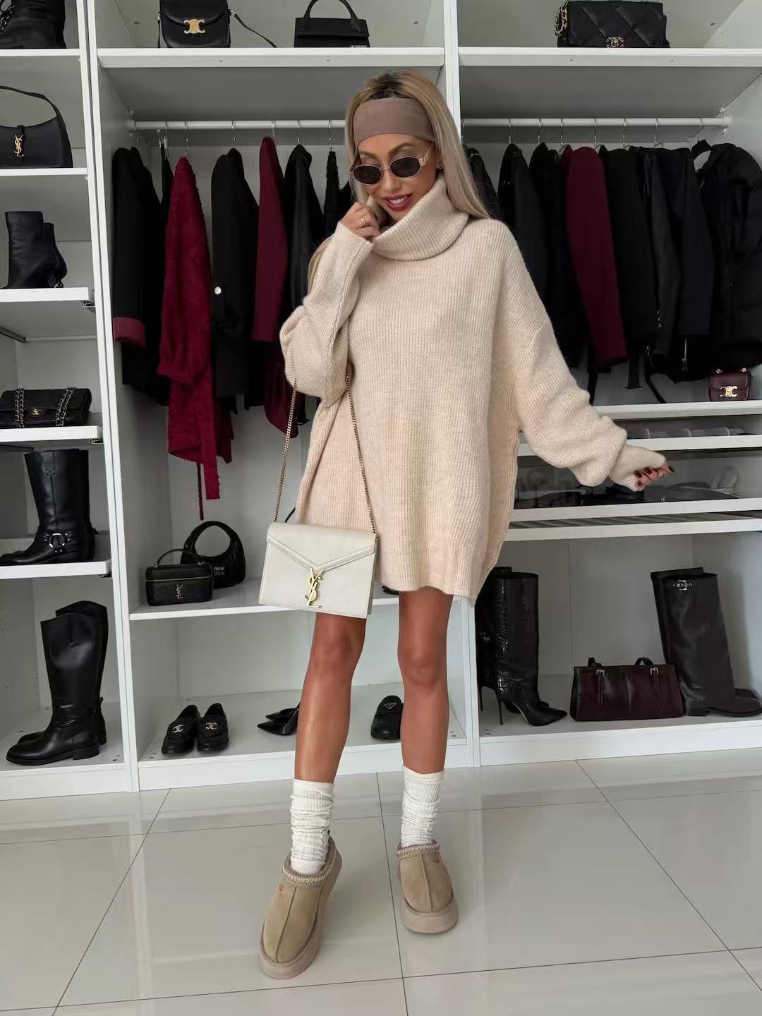 Sweter oversize z golfem – stylowy i przytulny fason na chłodne dni