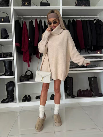 Sweter oversize z golfem – stylowy i przytulny fason na chłodne dni