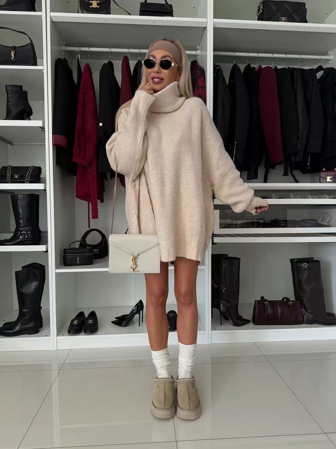 Sweter oversize z golfem – stylowy i przytulny fason na chłodne dni