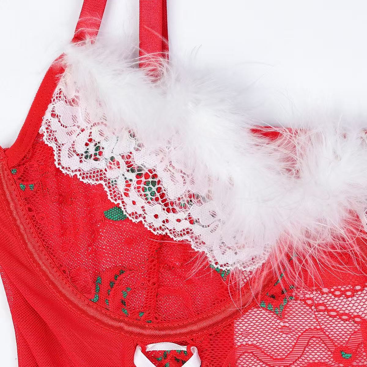 Świąteczny komplet bielizny Santa Lace