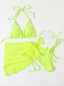 Trzyczęściowy kostium kąpielowy z pareo - bikini trójkątne wiązane