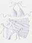 Trzyczęściowy kostium kąpielowy z pareo - bikini trójkątne wiązane