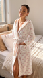 Szlafrok polarowy z kapturem - miękki polar w trzech wzorach